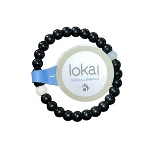 Lokai Black Beaded Bracelet with White Balance Bead